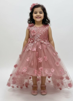 Girls Floral Net Party Wear Frock