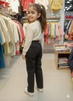 Butterfly Print Charcoal Tapered Jeans - Image 4