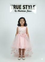 Girls Floral Net Party Wear Frock - Image 3