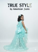 Girls Floral Net Party Wear Frock - Image 2