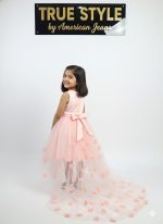 Girls Floral Net Party Wear Frock - Image 2